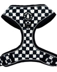 Cooling dog harness with black and white checkered design and Wag Trendz® logo