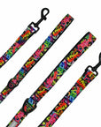 Dog Harness and Leash Set - adjustable dog leash in multi colored Street Graffiti - against solid white background - Wag Trendz