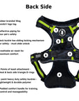 Dog Harness and Leash Set + Poo Bag Holder - black and gray camo no pull harness with high visibility accents - back view - against solid white background - Wag Trendz