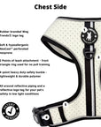 NeoCool™ Sport Dog harness with labeled features on a white background