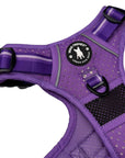 NeoCool™ Sport Dog Harness with Handle in purple with medium and light purple accents with visible 'Wag Trendz' branding on a white background