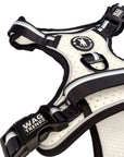 NeoCool™ Sport Dog Harness With Handle in white with black and gray accents with 'Wag Trendz' branding on a white background