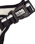 NeoCool™ Sport Dog Harness With Handle in white with black accents with 'Wag Trendz' label on a white background