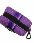 NeoCool™ Sport Poop Bag Holder in Purple with black zipper and black hardware on a white background