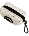 NeoCool™ Sport Poop Bag Holder in White with black zipper and black hardware on a white background