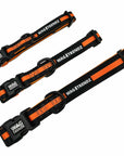 Dog Collar and Leash Set - black dog collars in small, medium and large with a bold orange stripe - against solid white background - Wag Trendz