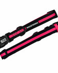 Dog Collar and Leash Set - Dog Collars in solid black with bold hot pink stripe - front and back - against solid white background - Wag Trendz