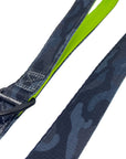 Dog Harness and Leash Set + Poo Bag Holder - Adjustable Dog Leash with black and gray camo with hi vis accents - close-up - against solid white background - Wag Trendz