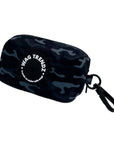 Dog Poo Bag Holder - black and gray Camo Chic - against white background - Wag Trendz