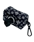 Dog Poo Bag Holder - black & white XO pattern - Hugs & Kisses XO - against white background - Wag Trendz