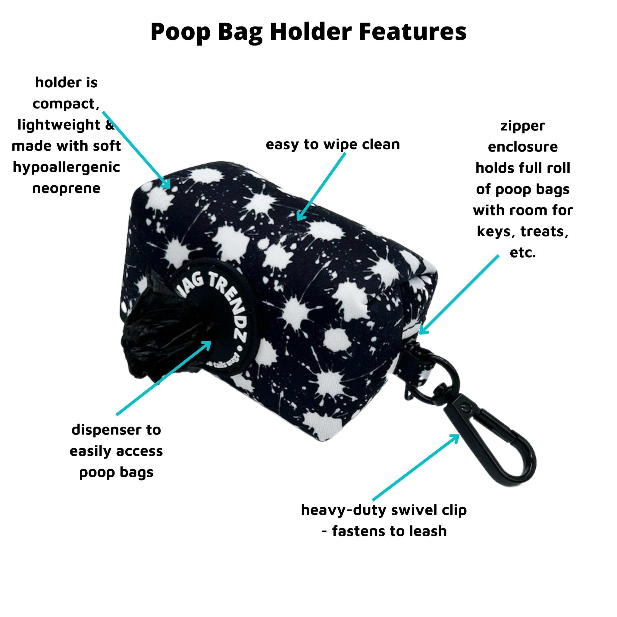 Dog Poo Bag Holder - Splatter Swagger Collection