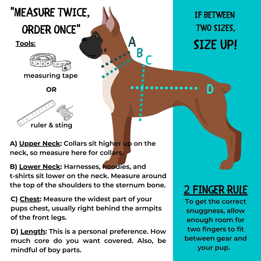 Dog Harness Vest - Adjustable - Front Clip - How To Measure - Wag Trendz®