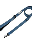 Harness and Leash Set + Poop Bag Holder - Downtown Denim Dog Leash with product feature captions - against a solid white background - Wag Trendz