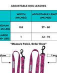 No Pull Dog Harness and Leash Set in Skull Society - Size Chart - Wag Trendz