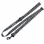 Adjustable dog leash with black and white checkered design