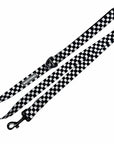 Adjustable dog leash with black and white checkered design