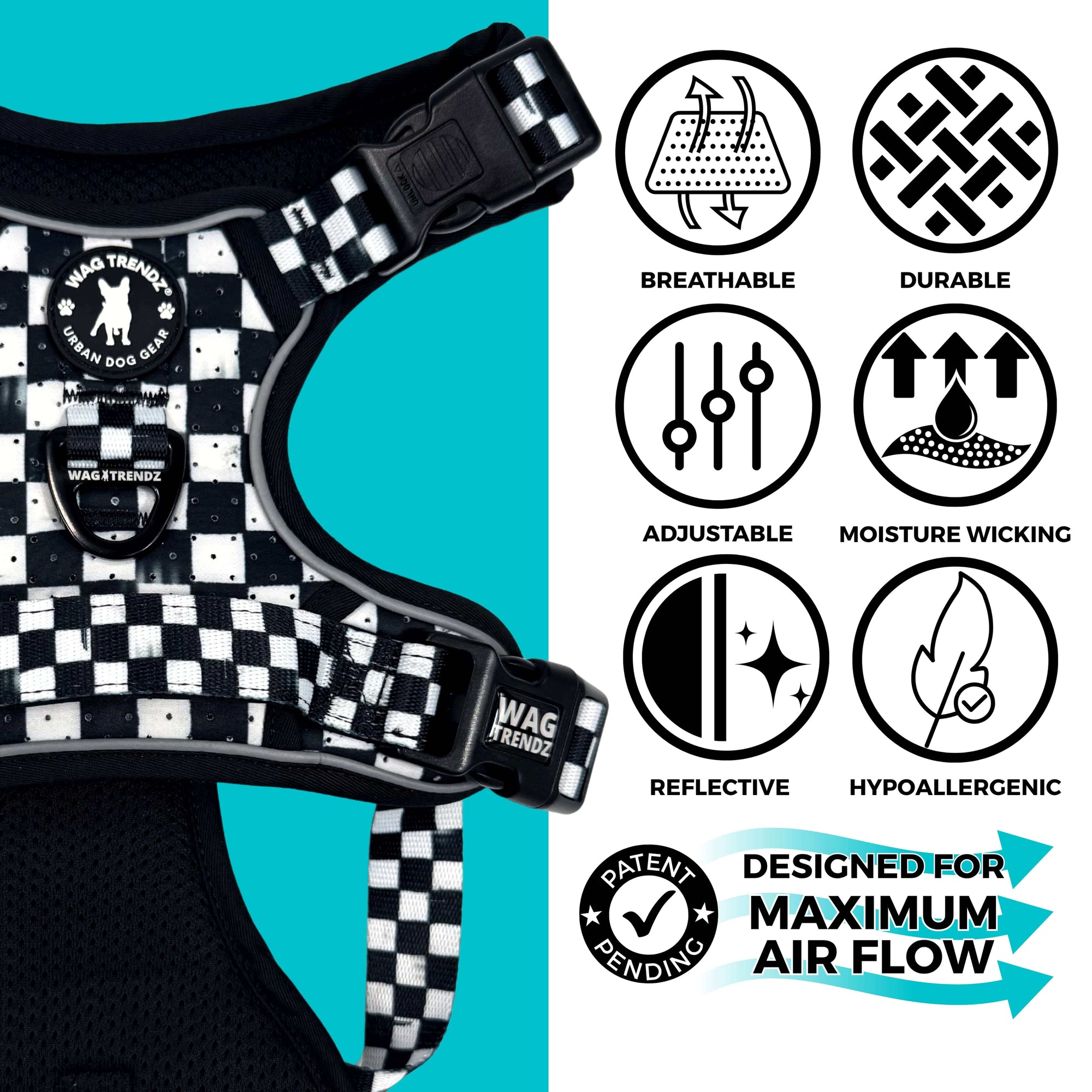 Cooling Dog Harness With Handle | NeoCool™ Grid &amp; Grit