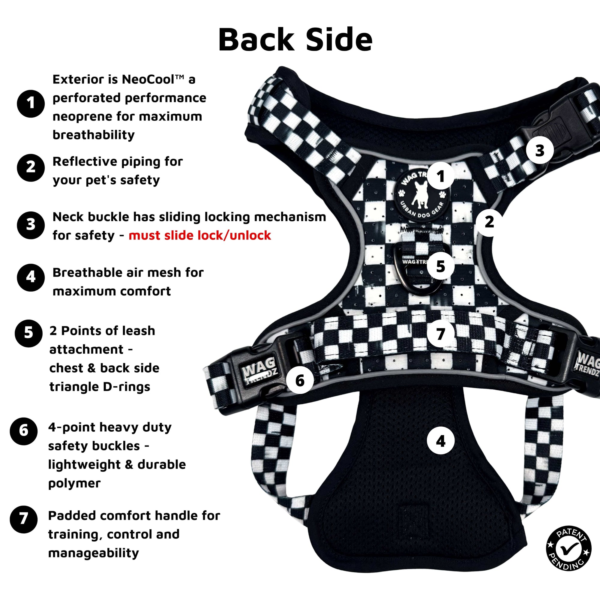 Cooling Dog Harness With Handle | NeoCool™ Grid &amp; Grit