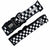 Reflective dog collar with black and white checkered design