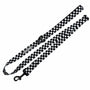 Adjustable dog leash with black and white checkered design