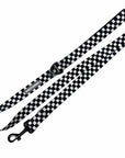 Adjustable dog leash with black and white checkered design