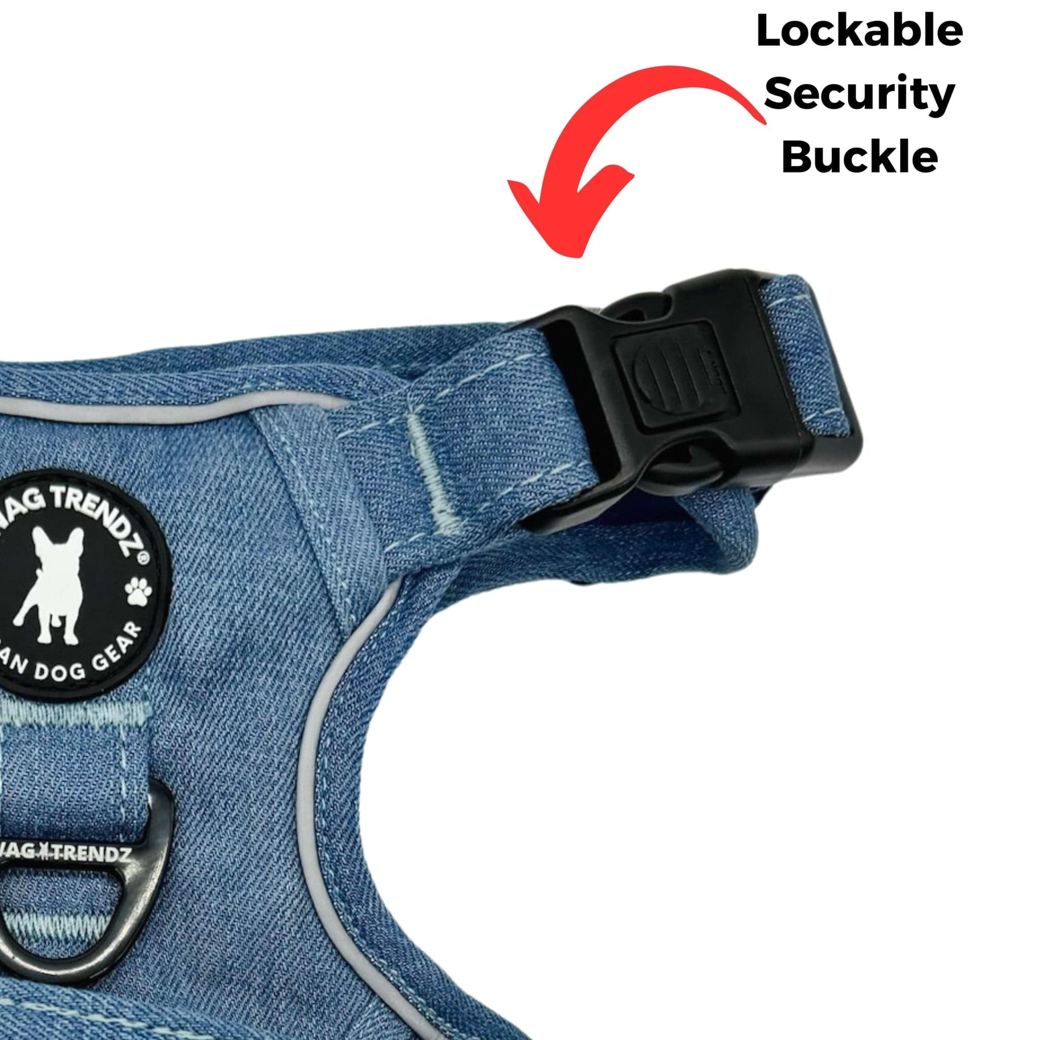 444.dogs専用 Dog Harness With Handle - No Pull - Denim | Wag Trendz®