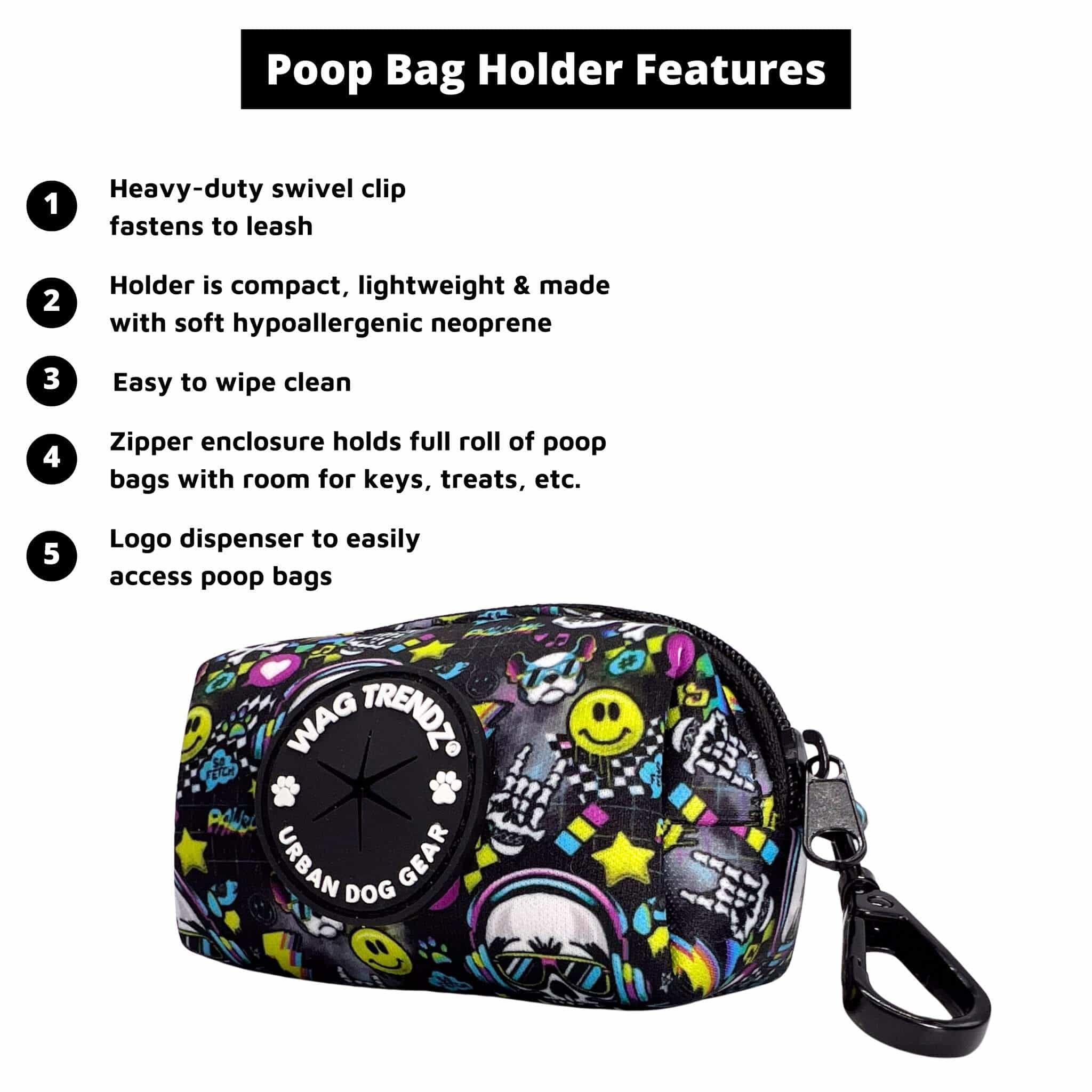 Dog Poop Bag Holder - Skull Society | Wag Trendz®