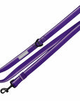 NeoCool Sport Adjustable leash in purple with reflective brand tag and black metal hardware on a white background