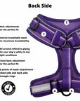 NeoCool Sport Dog Harness in Purple with features labeled and patent pending symbol on a white background