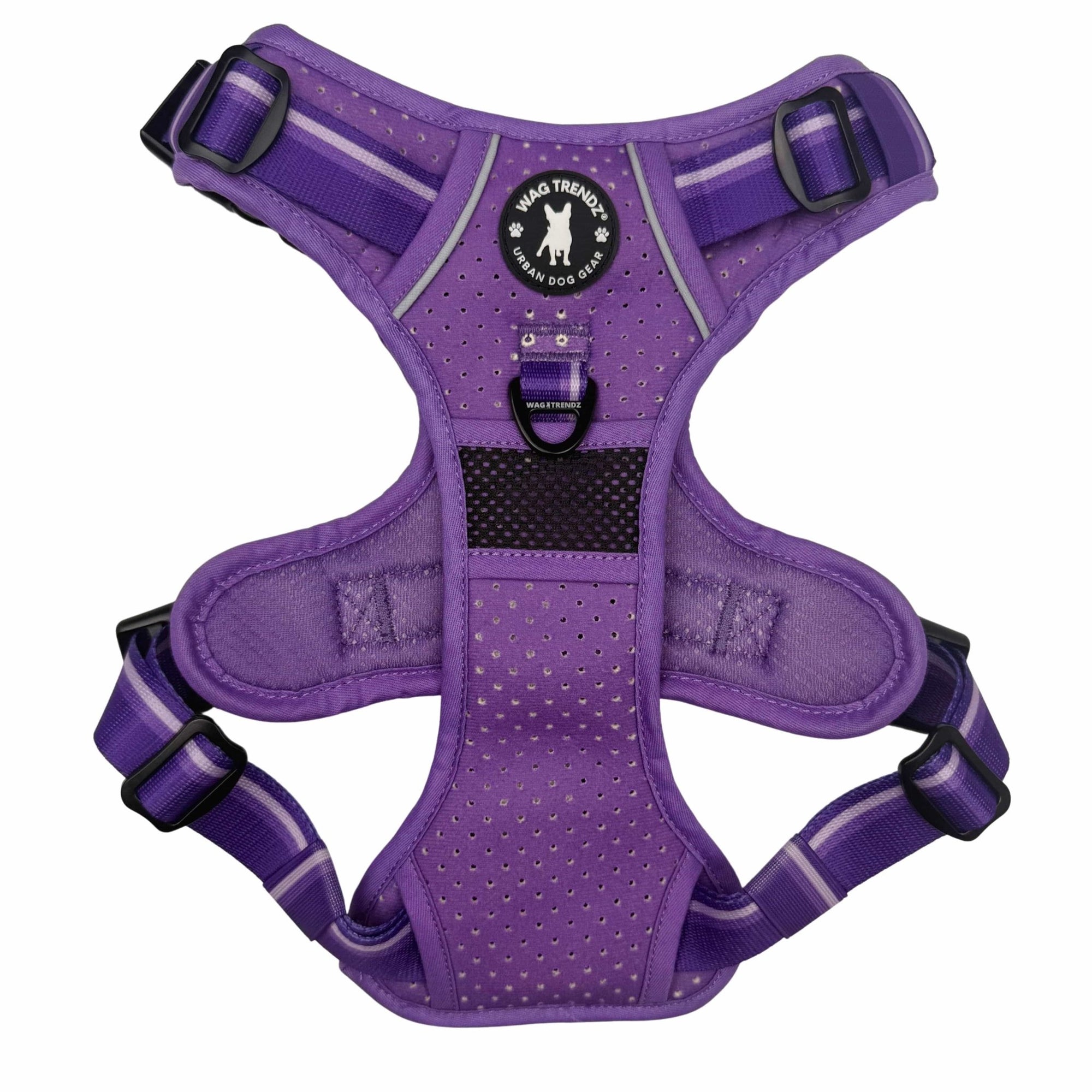 NeoCool™ Sport Dog Harness with Handle in purple with medium and light purple accents on a white background