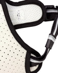 Close-up of a NeoCool™ Sport Dog Harness With Handle in white with black straps on a white background