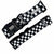 Reflective dog collar with black and white checkered design