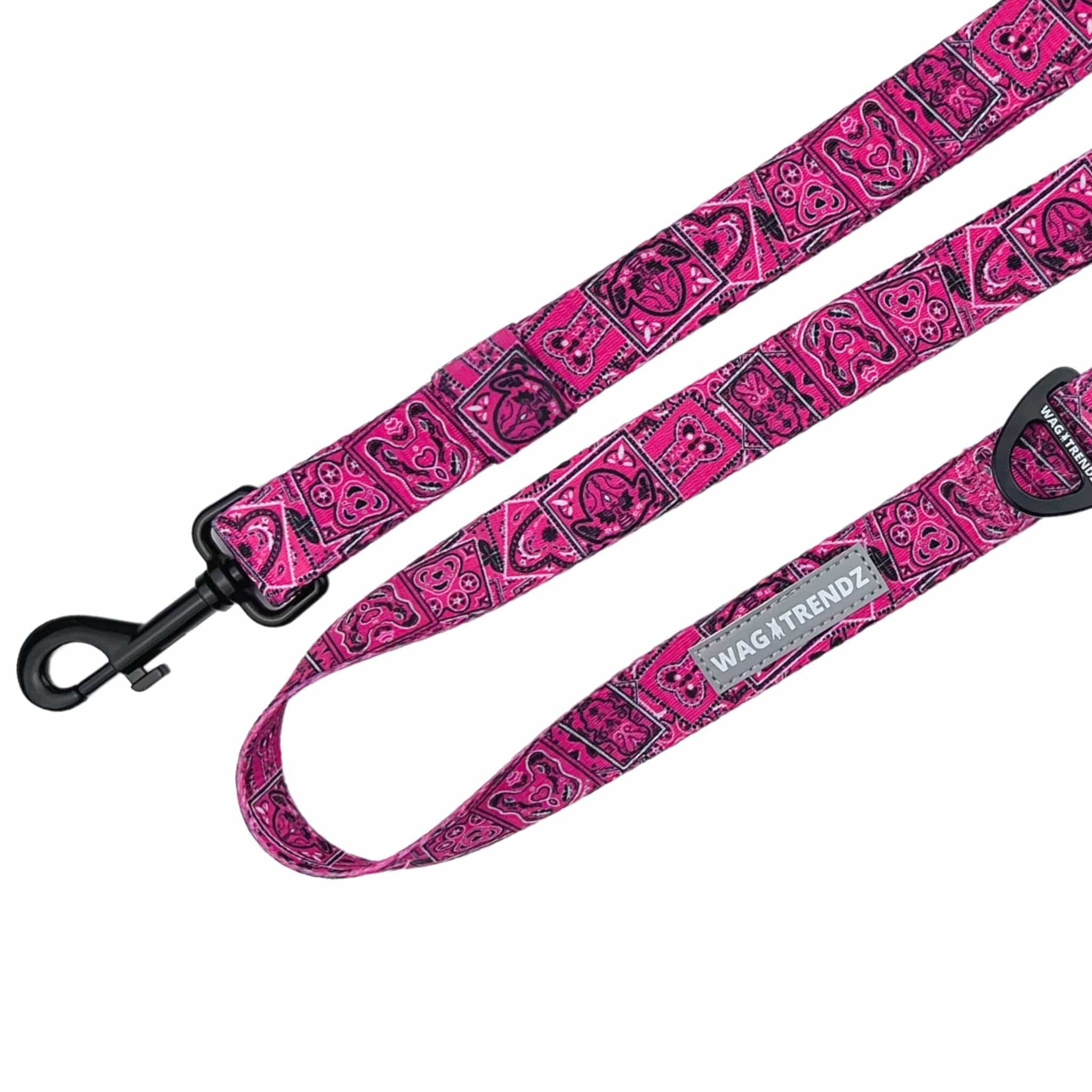Adjustable Dog Leash - Bandana Boujee - Pink | Wag Trendz®