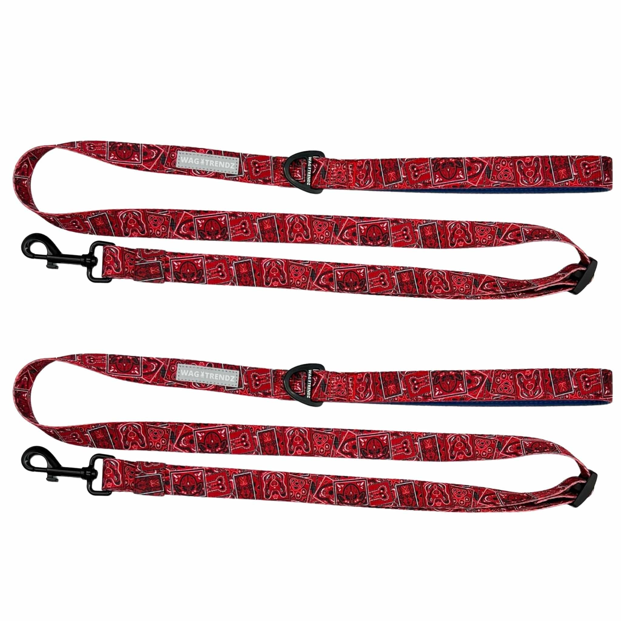 Adjustable Dog Leash - Bandana Boujee - Red | Wag Trendz®
