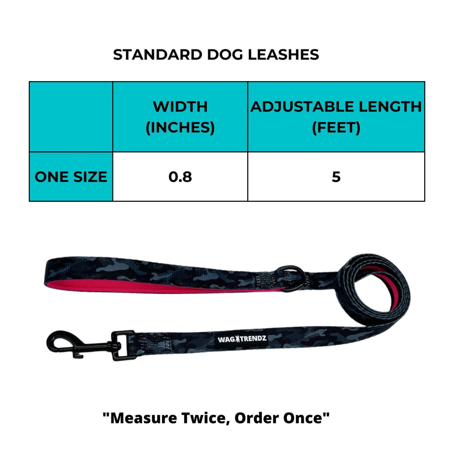 Camo Dog Leash - Size Chart - Wag Trendz