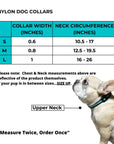 Nylon Dog Collar - Size Chart - Wag Trendz