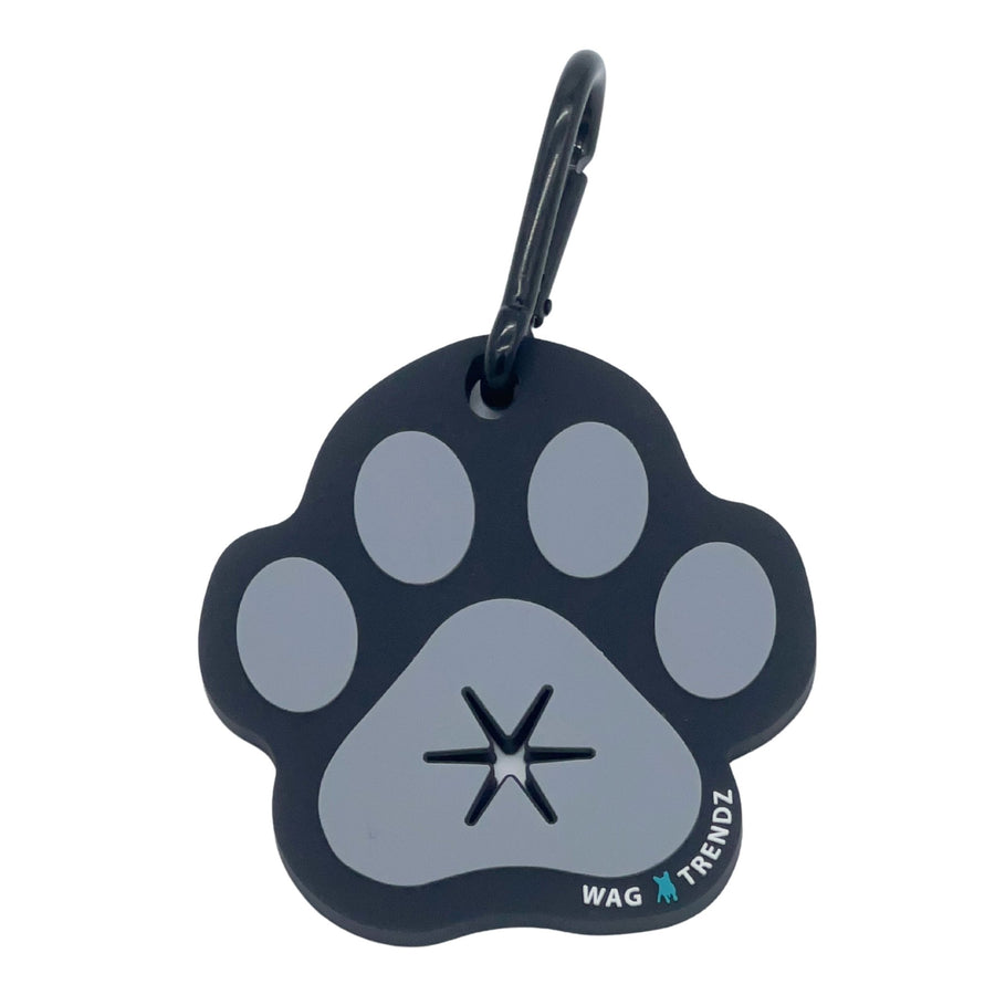 Poop Buddy - black and gray resin dog paw - against white background - Wag Trendz