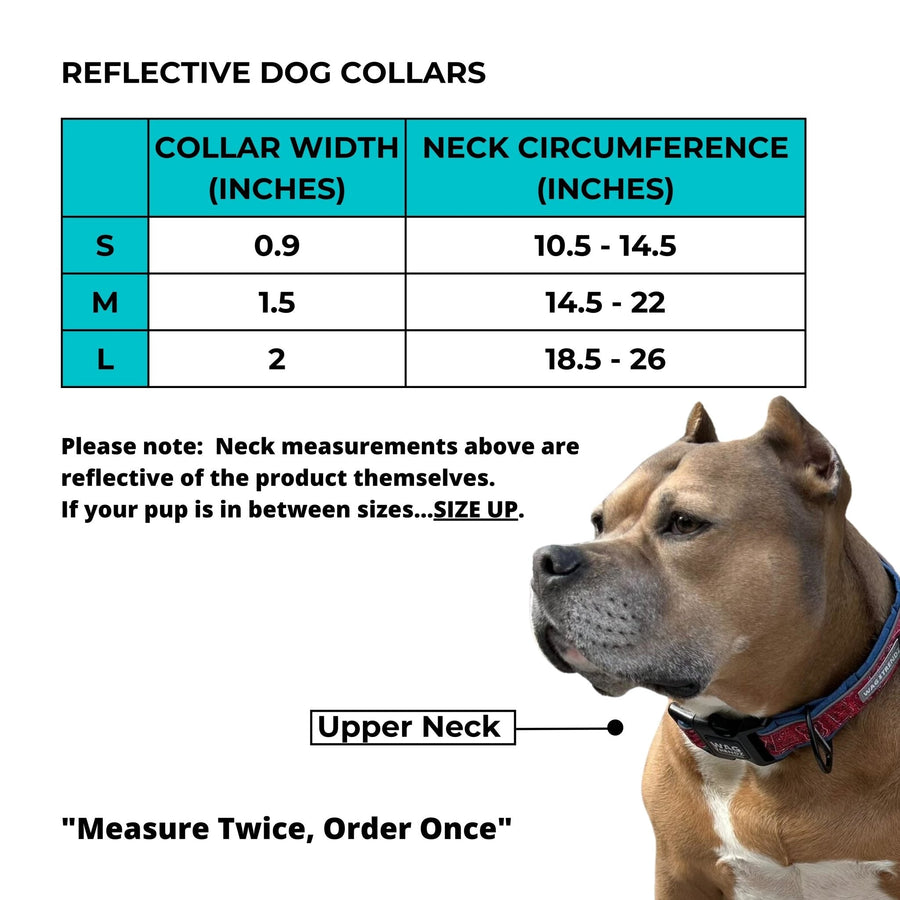 Reflective Dog Collars - Size Chart - Wag Trendz